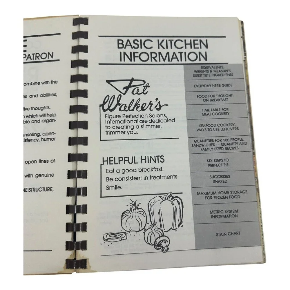 Pat Walkers Favorite Recipes Spiral-Bound‎ Cookbook 1982? Vintage VTG. Extras